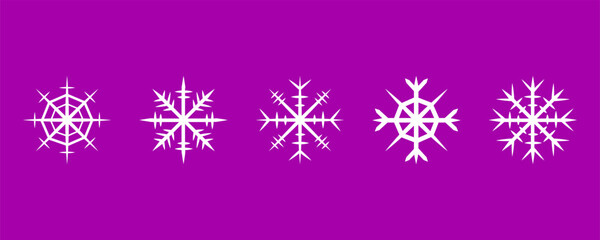 Snowflake, Snowflake Vector Icon Pack – Winter Snowflake Design, Christmas Decoration, Seamless Pattern, Festive Template Set
