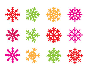 Snowflake, Snowflake Vector Icon Pack – Winter Snowflake Design, Christmas Decoration, Seamless Pattern, Festive Template Set