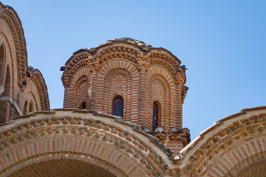 Ancient Byzantine Church of Prophet Elias (14th-century) in city of Thessaloniki. THESSALONIKI, GREECE.