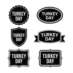 Obraz premium Thanksgiving Autumn Badge and Frame Vector Silhouette Bundle Stock Ready Minimalist Black Flat Design