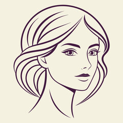 Elegant woman portrait illustration isolated on white background, perfect for beauty, fashion, and design projects, exuding grace and charm
