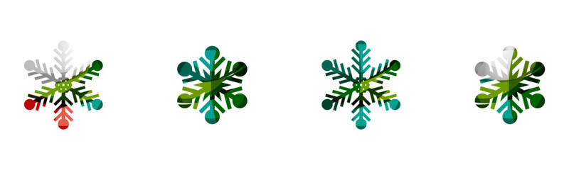 Snowflake, Snowflake Vector Icon Pack – Winter Snowflake Design, Christmas Decoration, Seamless Pattern, Festive Template Set