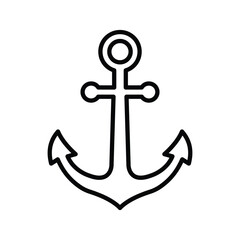 Vector art of black and white anchor drawing