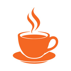 Coffee cup icon with steam symbol for cafe beverage restaurant hot drink service clean vector illustration design