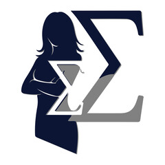 
Sigma Girl Logo - Female Silhouette Integrated with Sigma Symbol