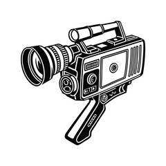 Vintage super 8 film camera illustration