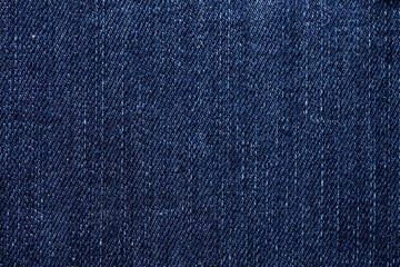 Macro Close-Up of Classic Blue Denim Fabric Texture