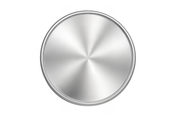 Shiny circular metal button or badge design element