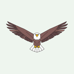 Fototapeta premium Stylized American bald eagle with outstretched wings, a powerful wildlife symbol of freedom