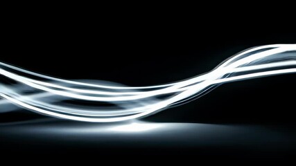 Black Friday dynamic light trails on black: flowing neon lines sweep across a dark canvas; sleek looping header for sales, banners and website hero sections