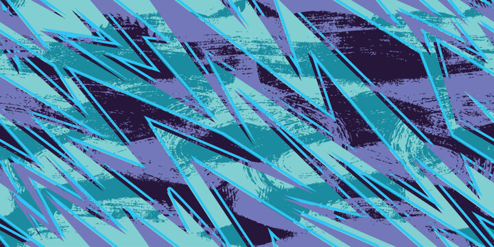 Vector seamless camo tiger stripe army fatigue pattern design	
