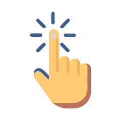 Obraz premium Illustration of a hand with the index finger extended with radiating lines indicating a touch action