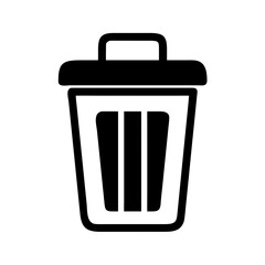Trash can icon vector illustration, waste bin symbol, delete sign, garbage container, recycle bin, rubbish 