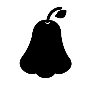 Black rose apple fruit illustration, healthy eating vector design, tropical fruit silhouette, java apple icon