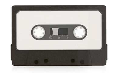 Audio cassette isolated on white background. 3D illustration