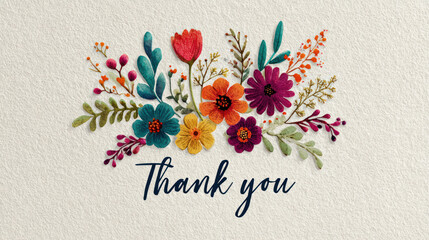A card of gratitude featuring vibrant flowers 