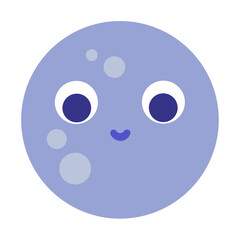 Fototapeta premium Cute cartoon planet with big eyes and a small nose vector illustration silhouette Halloween element