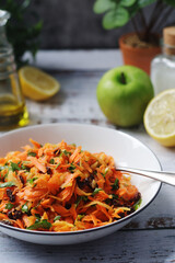 A bowl with traditional Polish carrot salad © nastyakamysheva