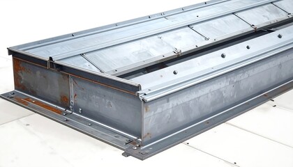 Close-up of a steel structure, with focus on the industrial architecture detail