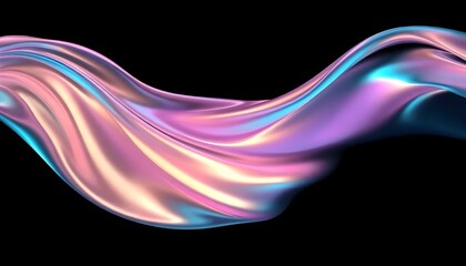 Flowing Wave of Luquid Crystal on a Black Background