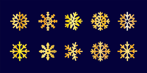 Snowflake, Snowflake Vector Icon Pack – Winter Snowflake Design, Christmas Decoration, Seamless Pattern, Festive Template Set