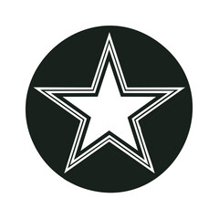 Obraz premium Stylized graphic of a white star in a dark circle, outlined with white lines, clean graphic design, simple