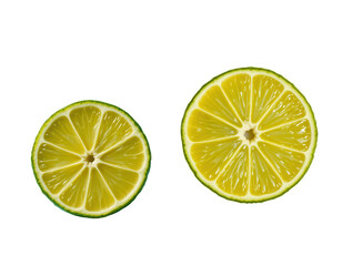 Fresh Lime and Lemon Slices on Isolated Black Background