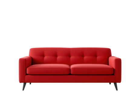 Modern Red Sofa with Clean Lines and Soft Cushions for Home Decor