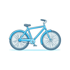 Fototapeta premium Blue bicycle illustration on white background for design projects