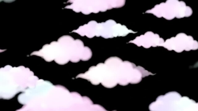 Pink clouds and white clouds abstract background illustration 4k video
