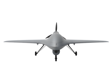 Front View of Stealth Military Drone – Transparent Background PNG