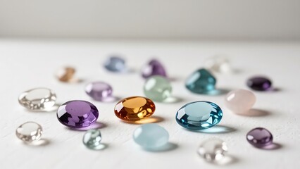 Gems – color collection on a white background