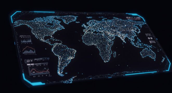 Stylized world map graphic