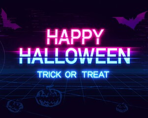 Minimalist Black and Orange Halloween Header: Bold 'Trick or Treat' Typography Framed by Stylized Bat Silhouettes and Simple Spiderwebs. Clean Graphic Design