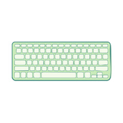 Top View Keyboard Design in Green Shade Illustration Device for Creative Workspace