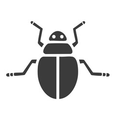 Modern flat design dark gray beetle bug insect icon graphic symbol illustration