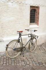 Fototapeta premium Bicycle at the church of Katwijk aan Zee