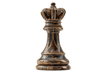 Fototapeta premium Vintage chess king PNG on transparent background, textured bronze cutout element for strategy games, business, and power concepts design.
