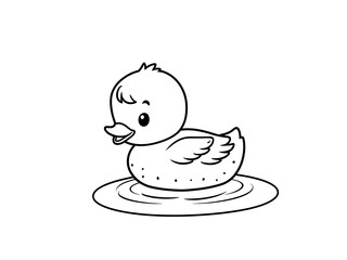 Cute duck coloring page 