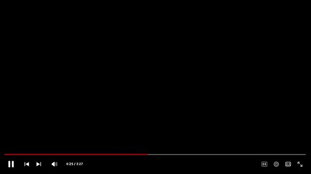 Video progress timeline bar, Multimedia player template, Audio music timeline bar moving with track. Green screen music player overlay template animation. Suitable for Youtuber, content creator, music
