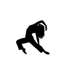 Dance silhouette shows graceful pose with motion