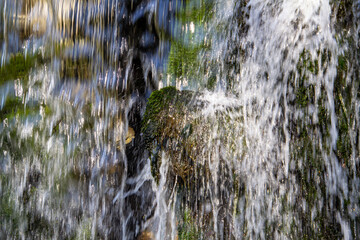 Fototapeta premium Waterfall in Park Sonsbeek in Arnhem, the Veluwe, the Netherlands.