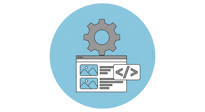 Vector art of web development and coding illustration in flat design
