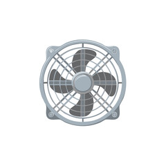 Illustration of a gray electric fan, top view, isolated