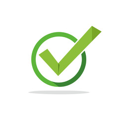 Green Check Mark Icon in a Circle Vector Illustration. Symbol of Approval, Success, and Confirmation.