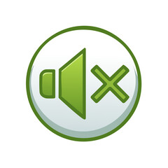 Green Volume Mute Icon - Communication, Media, Interface Button