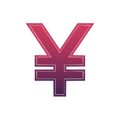 Obraz premium Yen Currency Symbol Gradient Design Icon