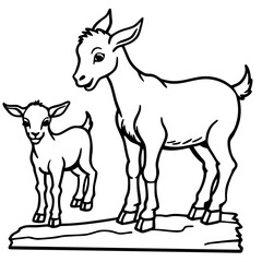 Obraz premium vector illustration of a goat