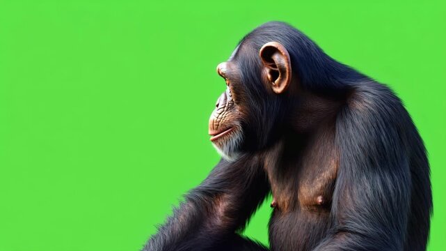 Affe auf Chroma Key Greenscreen &ndash; Tieraufnahme f&uuml;r Videomontage & Compositing