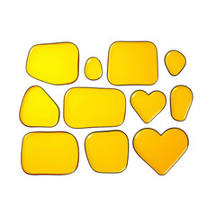Photo of yellow different irregular shapes and size isolated on transparent background 